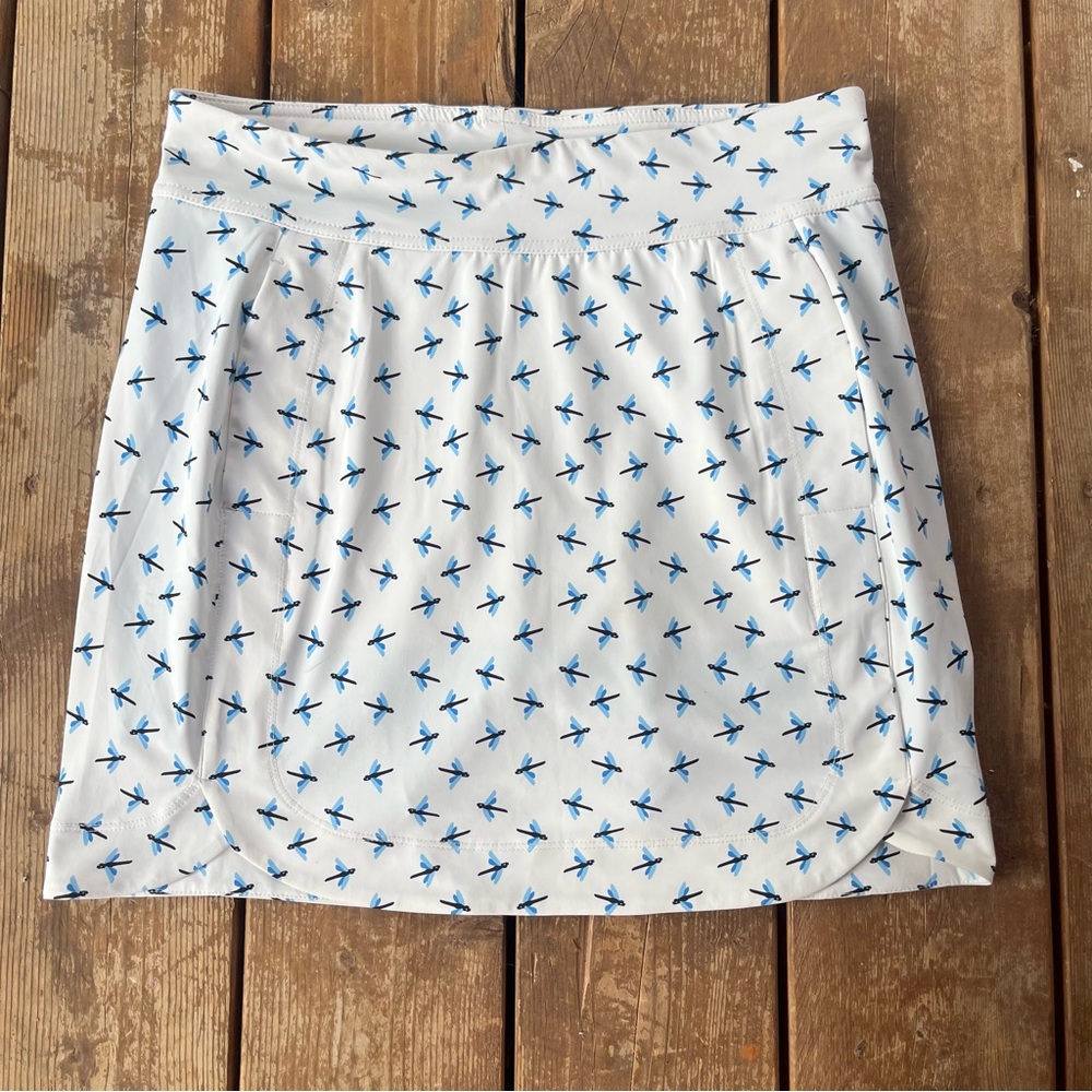 Belyn Key White Skort with Blue Dragonfly Print - Picture 2 of 8
